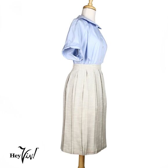 Vintage 50s Pleated Skirt w Paper Tags Metal Zipper Size Small W24-26" - Hey Viv - Picture 2 of 8